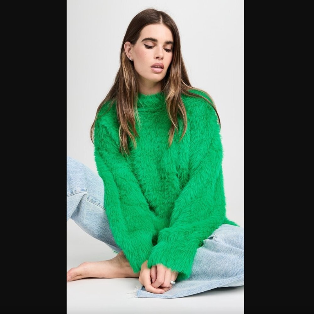 AKNVAS Manu Emerald Green Fuzzy Sweater S